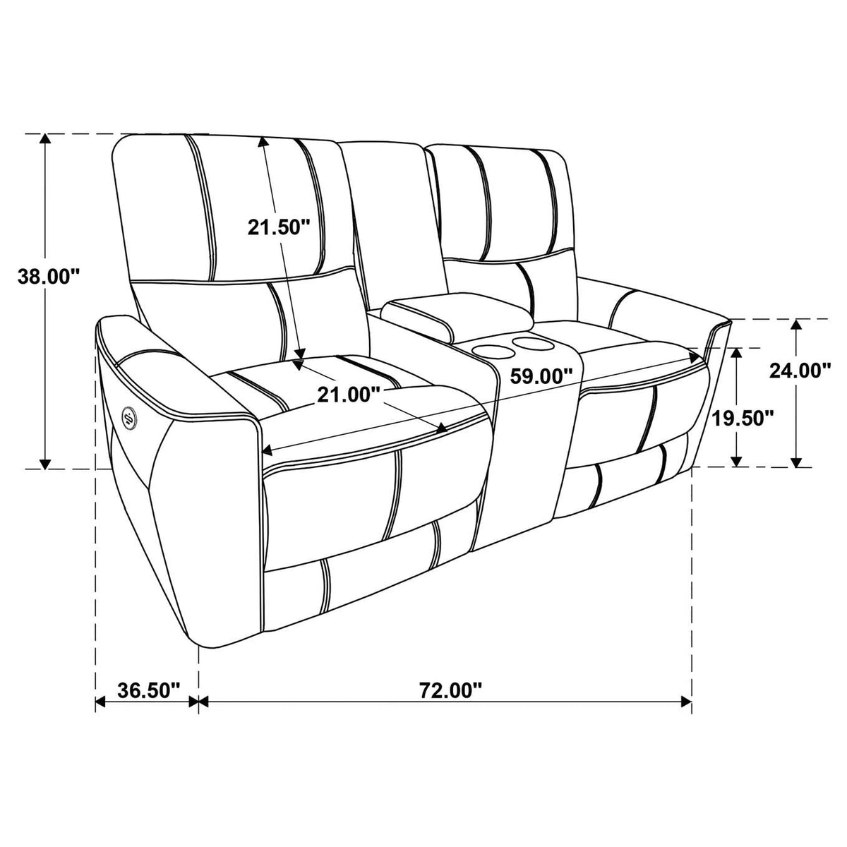 610262P Greenfield Upholstered Power Reclining Loveseat Dove Grey