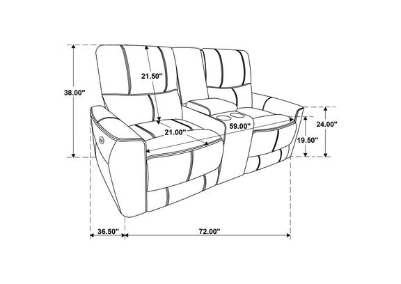 610262P Greenfield Upholstered Power Reclining Loveseat Dove Grey