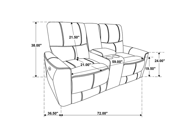 610262P Greenfield Upholstered Power Reclining Loveseat Dove Grey