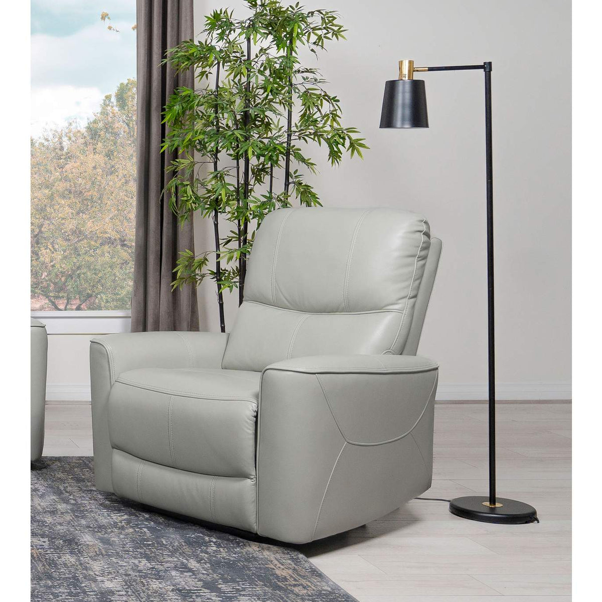 610263P Greenfield Upholstered Power Recliner Chair Dove Grey
