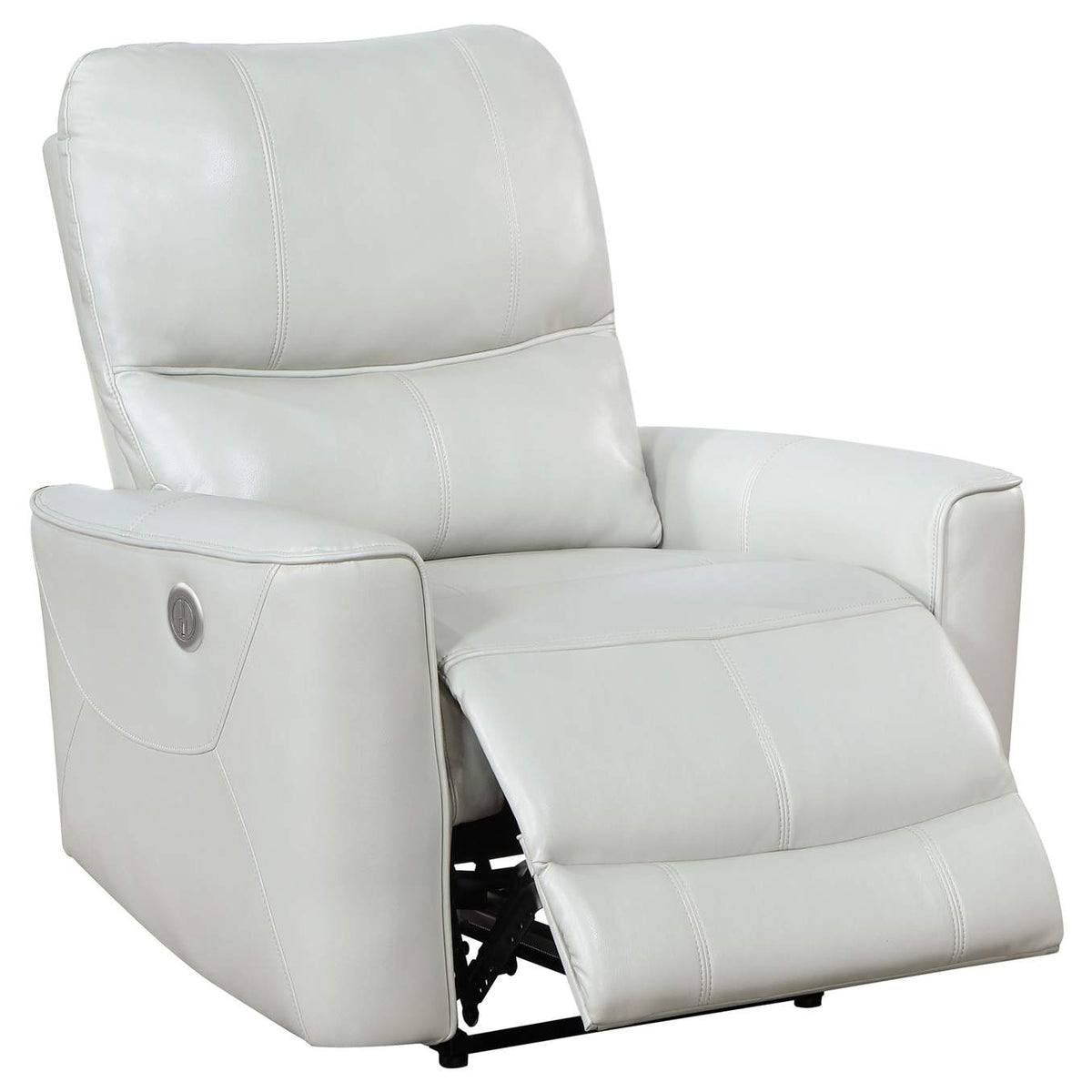610263P Greenfield Upholstered Power Recliner Chair Dove Grey