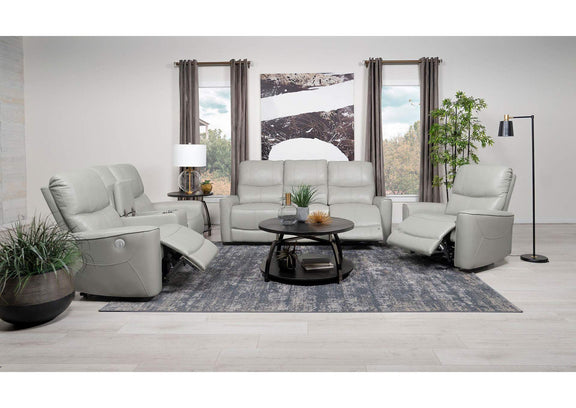 610263P Greenfield Upholstered Power Recliner Chair Dove Grey