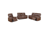 610264P-S3 Greenfield 3-piece Power Reclining Sofa Set Saddle Brown