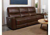 610264P Greenfield Upholstered Power Reclining Sofa Saddle Brown