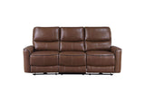 610264P Greenfield Upholstered Power Reclining Sofa Saddle Brown