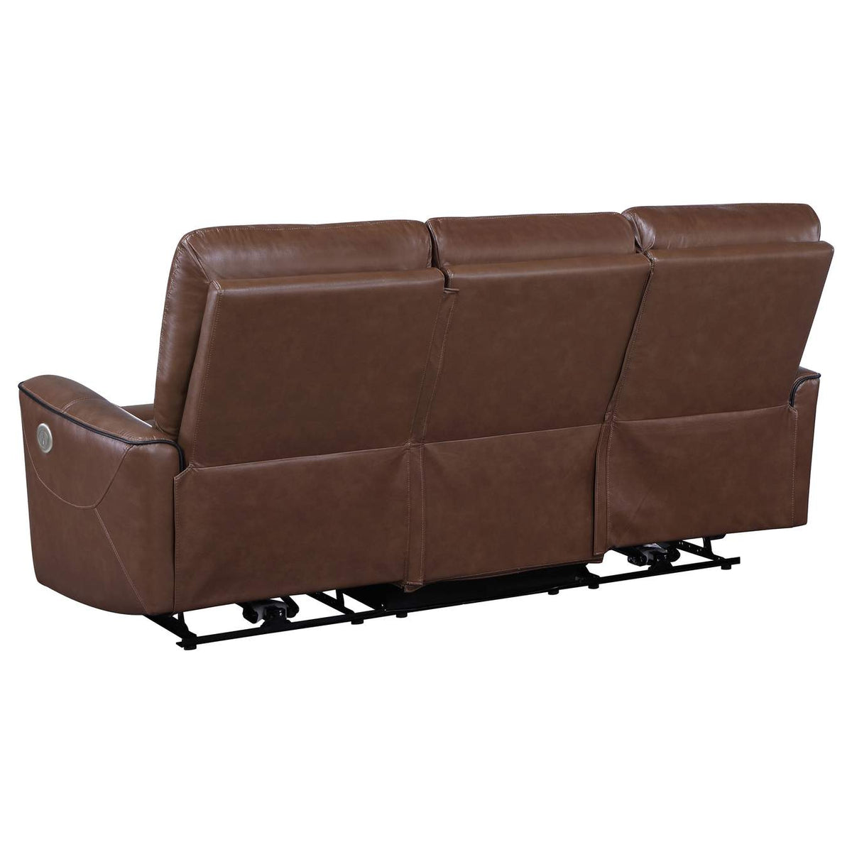 610264P Greenfield Upholstered Power Reclining Sofa Saddle Brown