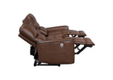 610264P Greenfield Upholstered Power Reclining Sofa Saddle Brown