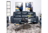 610271 Sloane Upholstered Padded Arm Reclining Sofa Blue