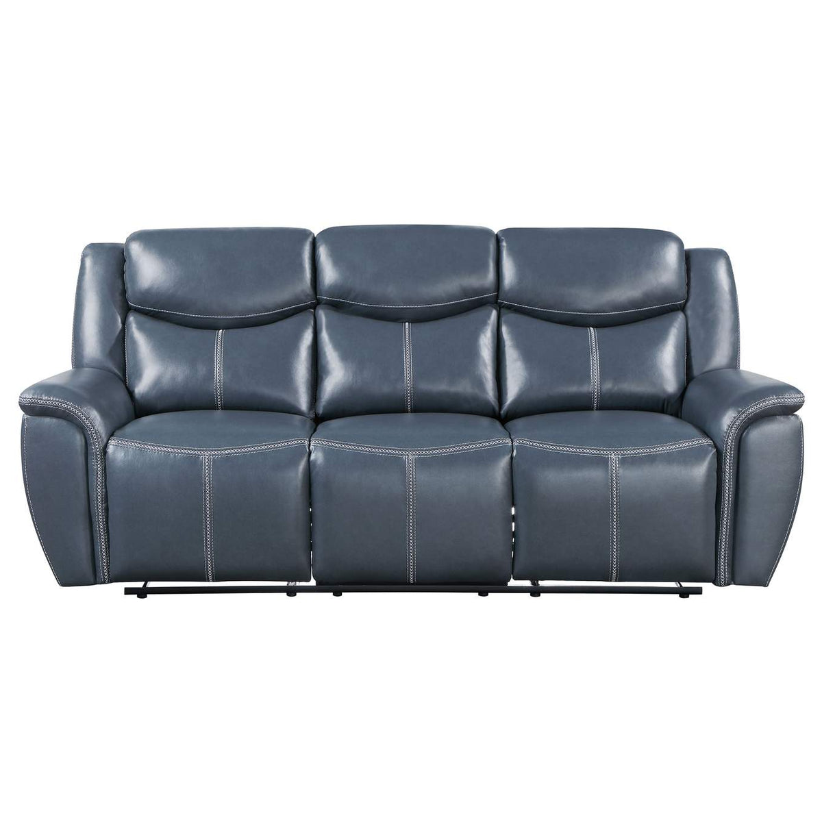 610271 Sloane Upholstered Padded Arm Reclining Sofa Blue