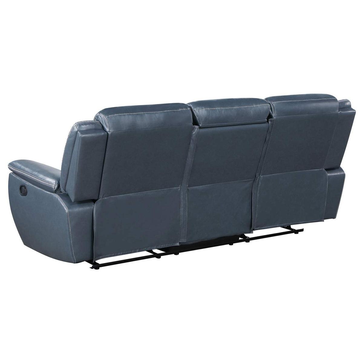 610271 Sloane Upholstered Padded Arm Reclining Sofa Blue