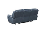 610271 Sloane Upholstered Padded Arm Reclining Sofa Blue