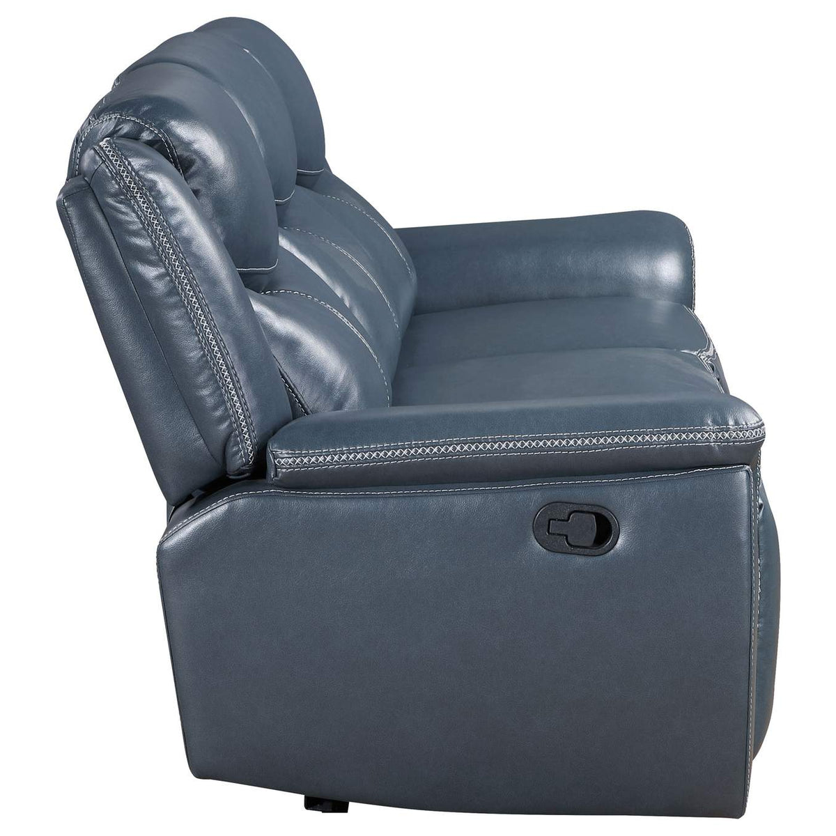 610271 Sloane Upholstered Padded Arm Reclining Sofa Blue