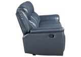 610271 Sloane Upholstered Padded Arm Reclining Sofa Blue