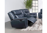 610272 Sloane Upholstered Padded Arm Reclining Loveseat Blue