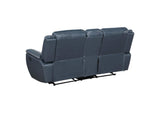 610272 Sloane Upholstered Padded Arm Reclining Loveseat Blue