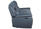 610272 Sloane Upholstered Padded Arm Reclining Loveseat Blue