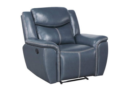 610273 Sloane Upholstered Padded Arm Recliner Chair Blue