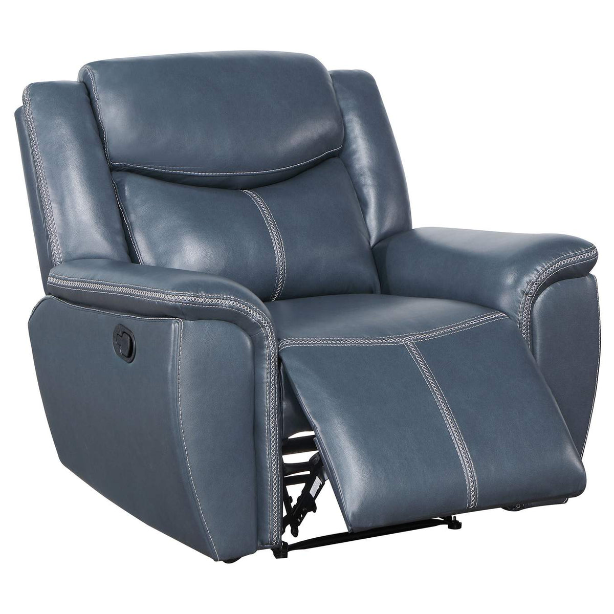 610273 Sloane Upholstered Padded Arm Recliner Chair Blue