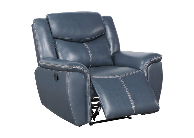 610273 Sloane Upholstered Padded Arm Recliner Chair Blue