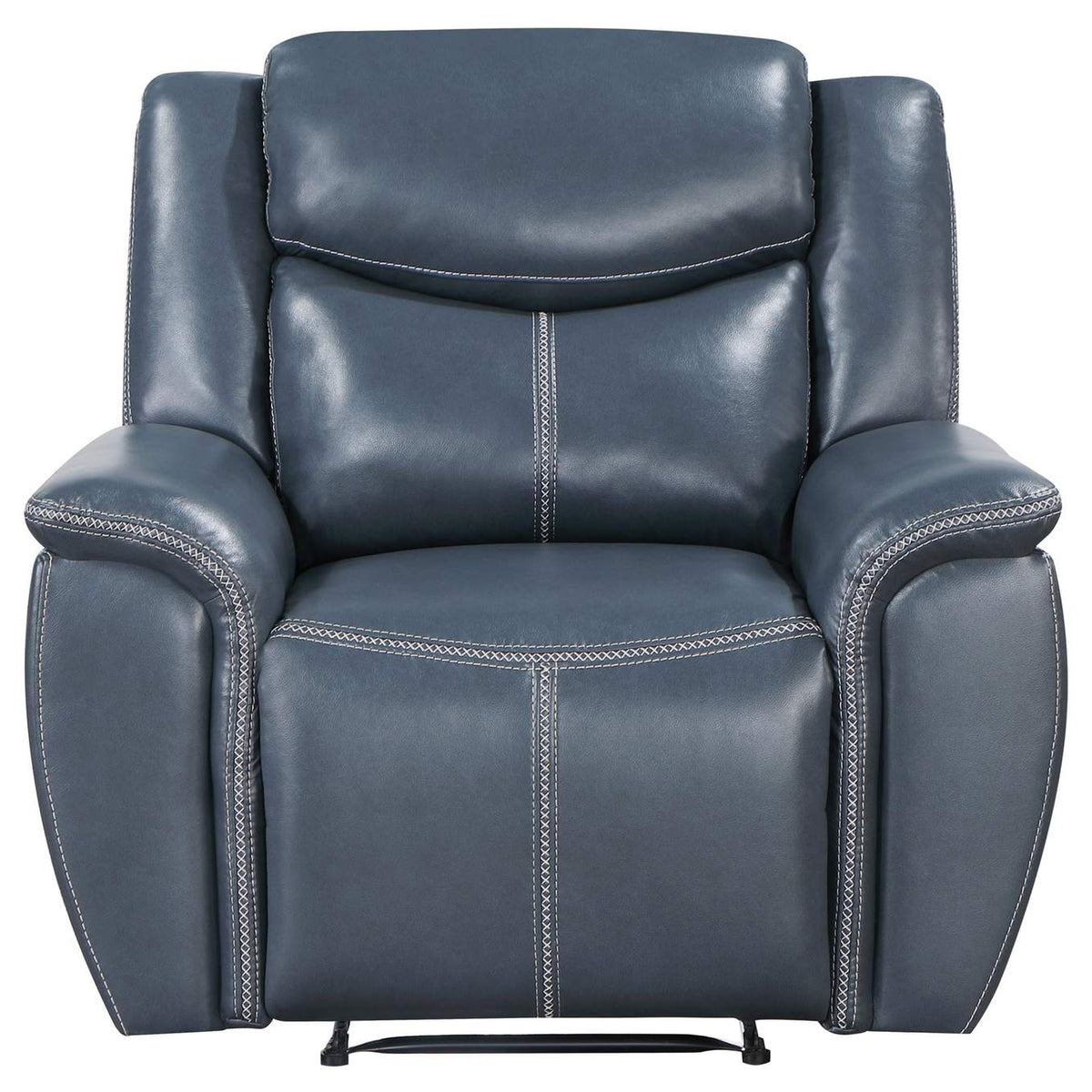 610273 Sloane Upholstered Padded Arm Recliner Chair Blue