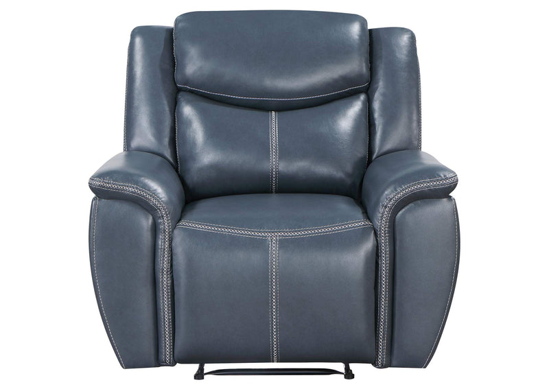610273 Sloane Upholstered Padded Arm Recliner Chair Blue