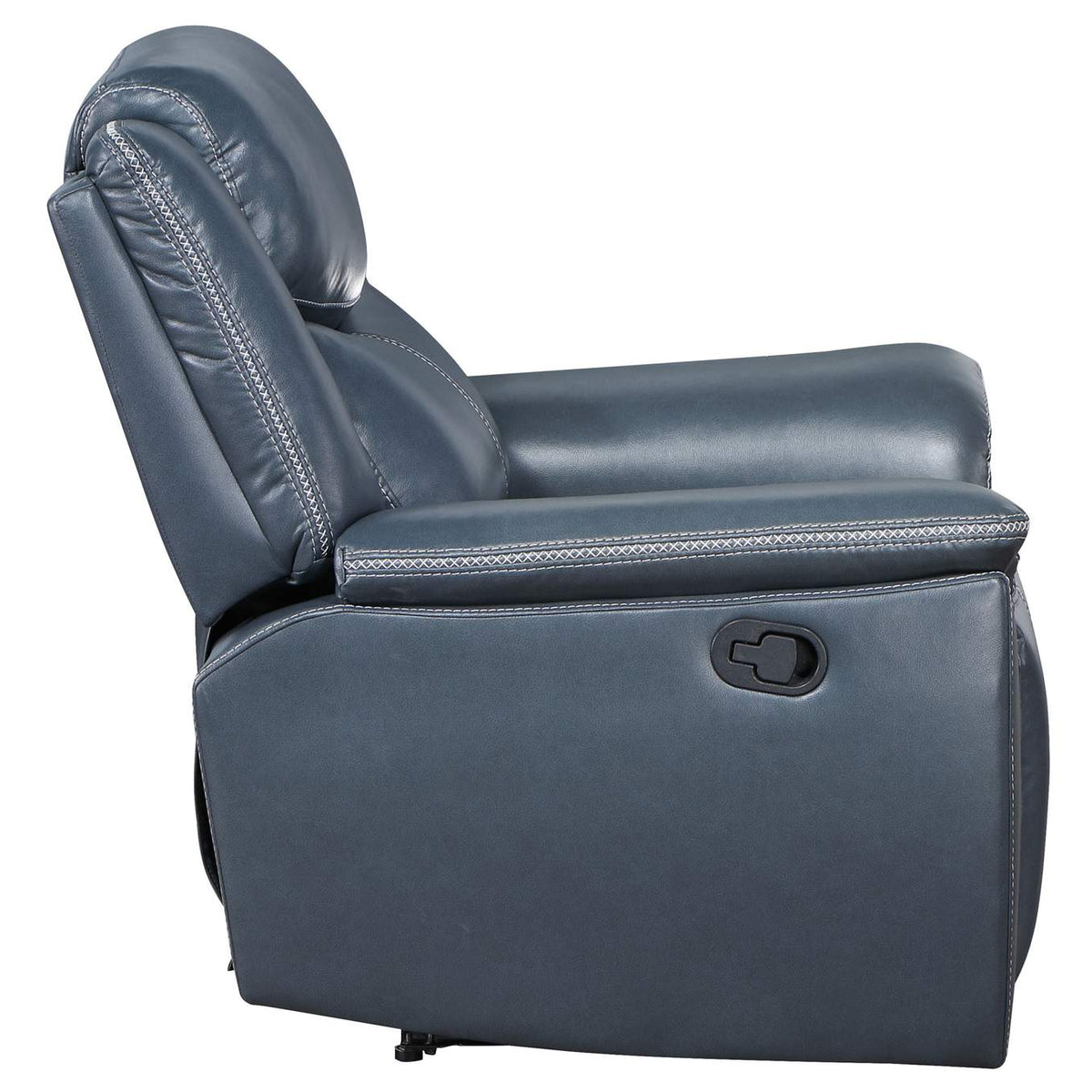 610273 Sloane Upholstered Padded Arm Recliner Chair Blue
