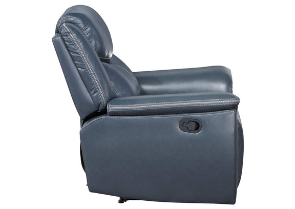 610273 Sloane Upholstered Padded Arm Recliner Chair Blue
