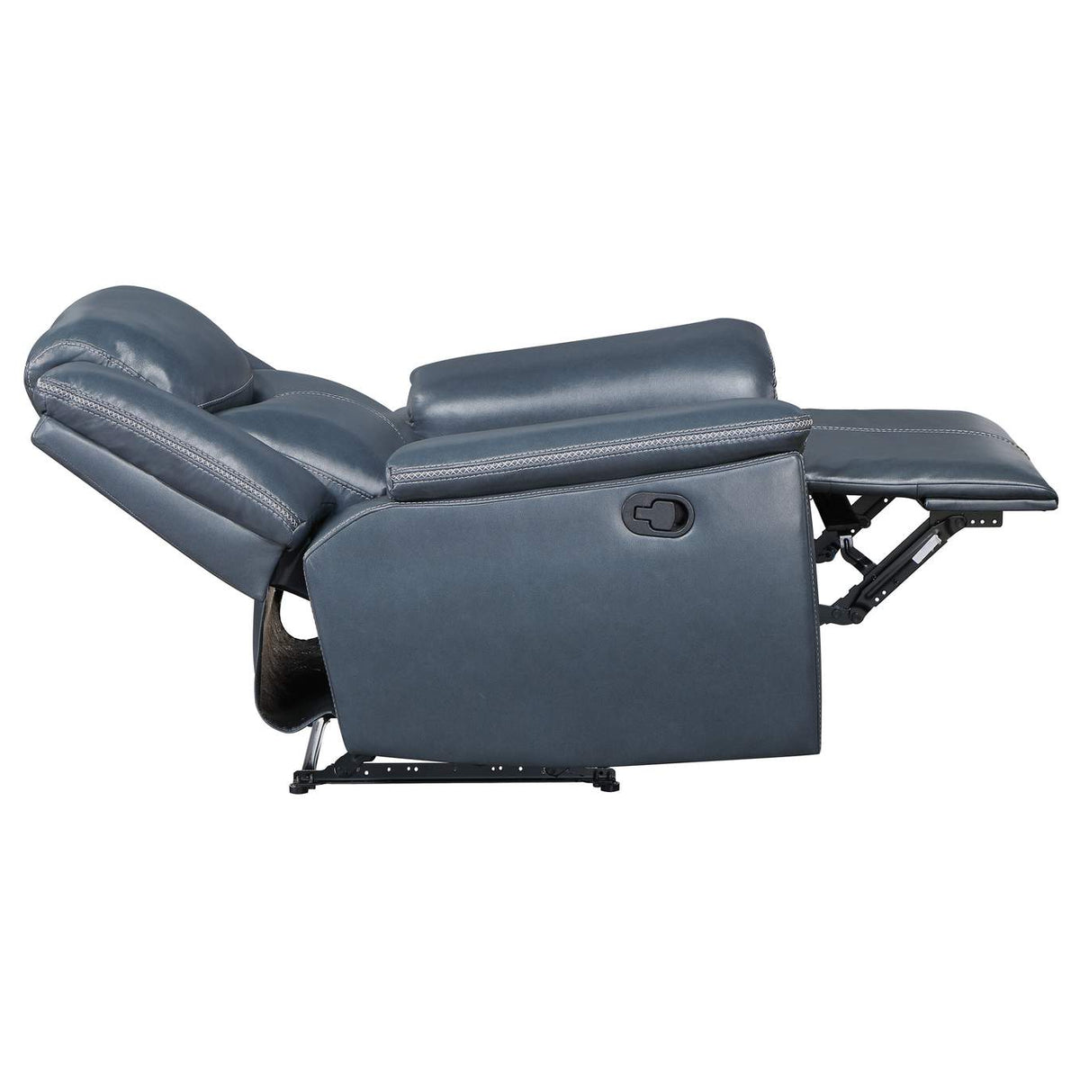 610273 Sloane Upholstered Padded Arm Recliner Chair Blue