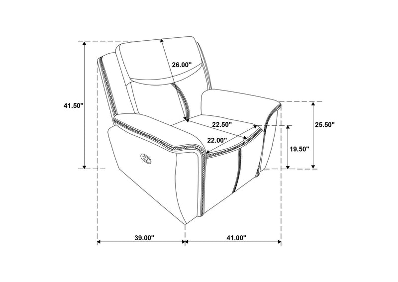 610273 Sloane Upholstered Padded Arm Recliner Chair Blue