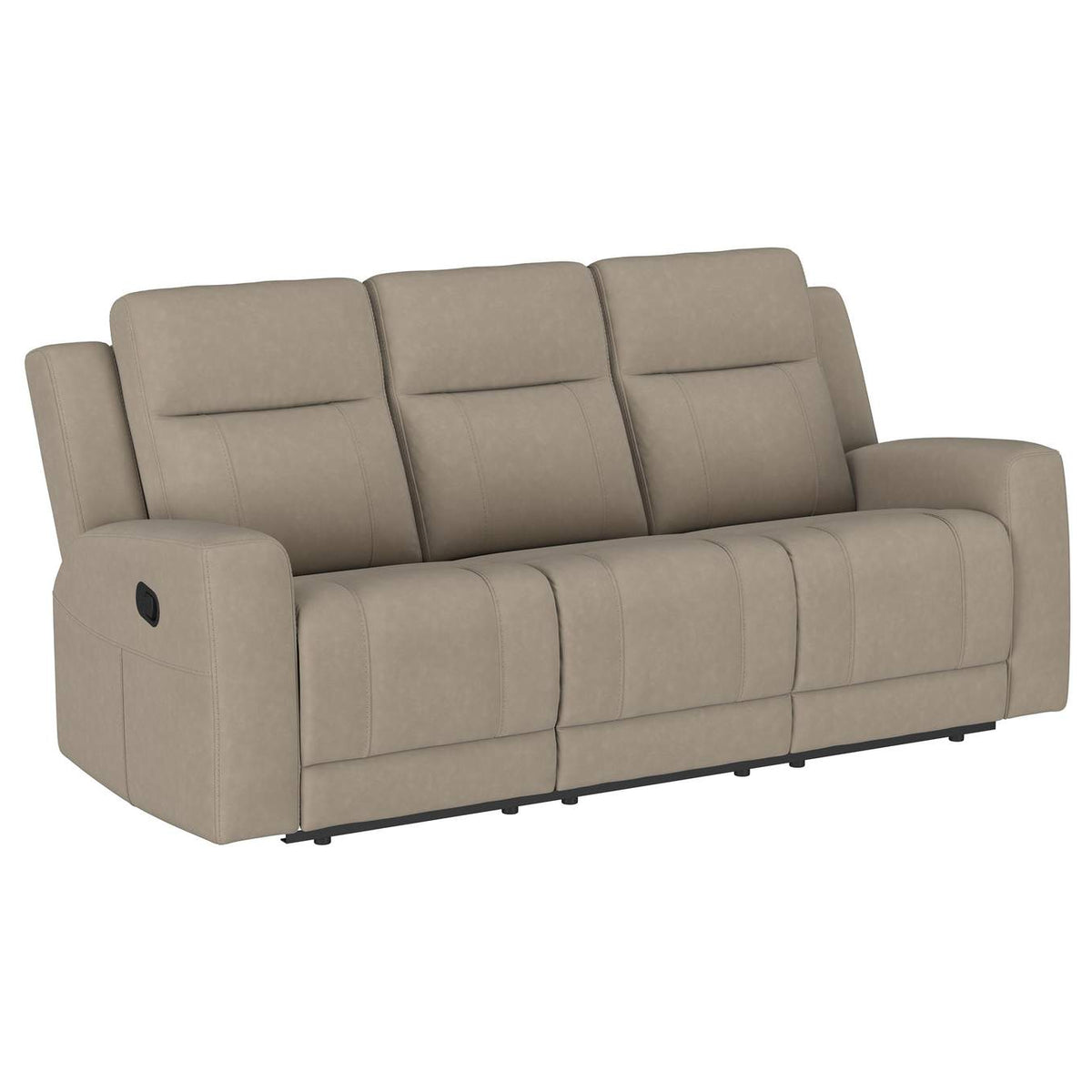 610281-S2 Brentwood 2-piece Upholstered Reclining Sofa Set Taupe