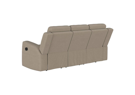610281-S2 Brentwood 2-piece Upholstered Reclining Sofa Set Taupe