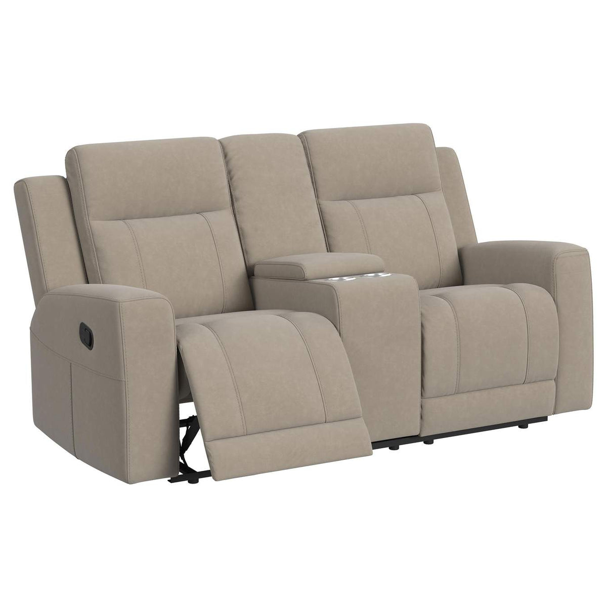 610281-S2 Brentwood 2-piece Upholstered Reclining Sofa Set Taupe