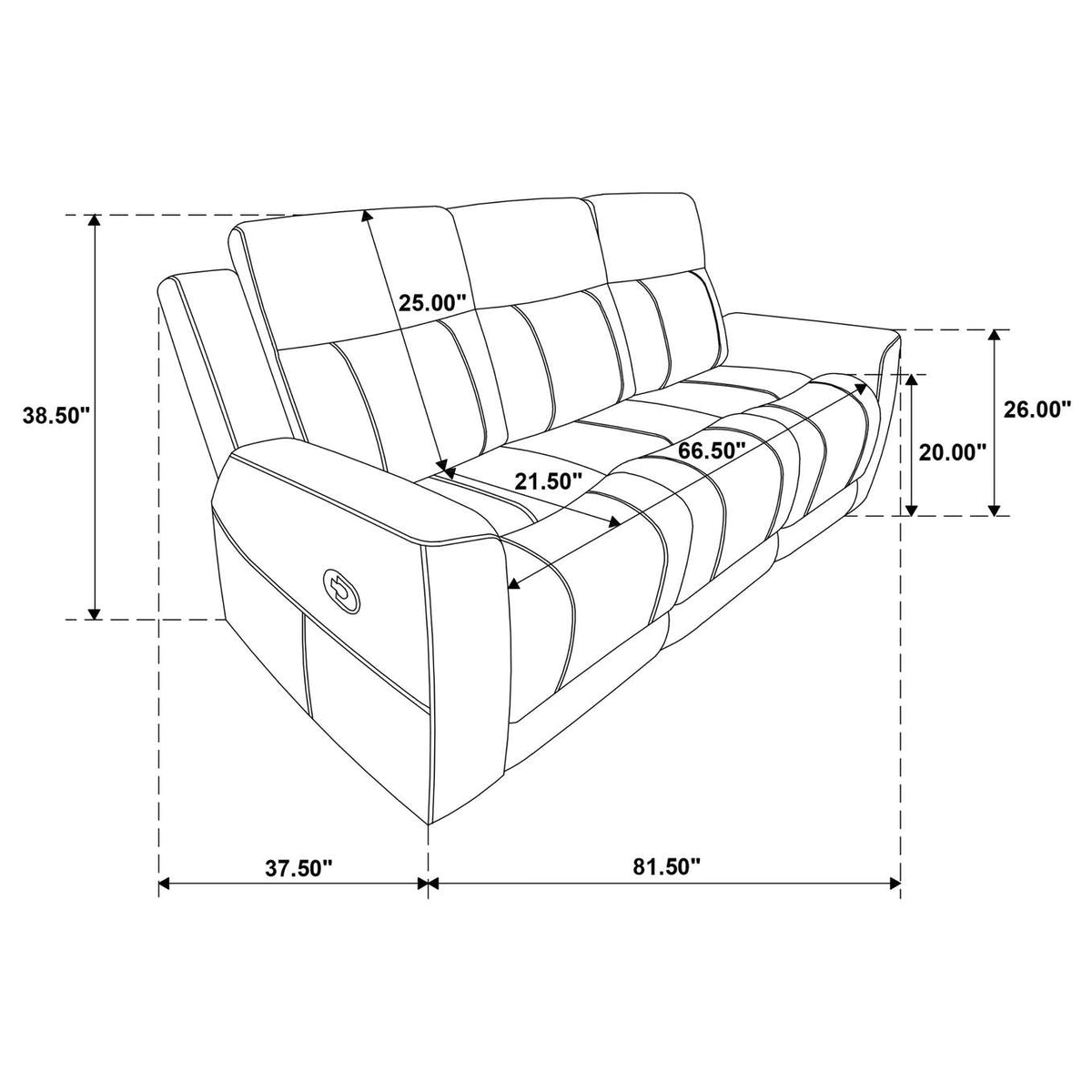 610281-S2 Brentwood 2-piece Upholstered Reclining Sofa Set Taupe