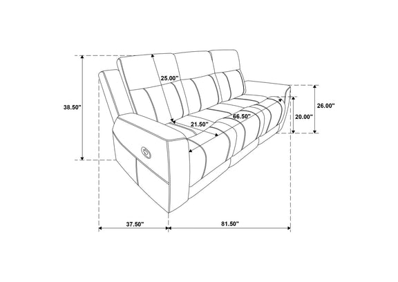 610281-S2 Brentwood 2-piece Upholstered Reclining Sofa Set Taupe