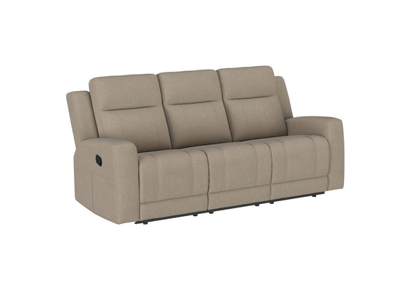 610281-S3 Brentwood 3-piece Upholstered Reclining Sofa Set Taupe
