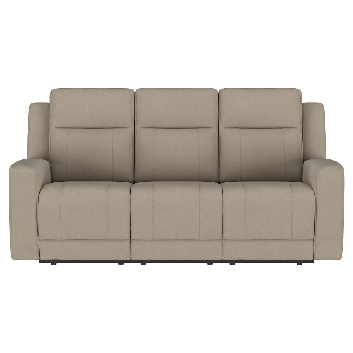 610281-S3 Brentwood 3-piece Upholstered Reclining Sofa Set Taupe