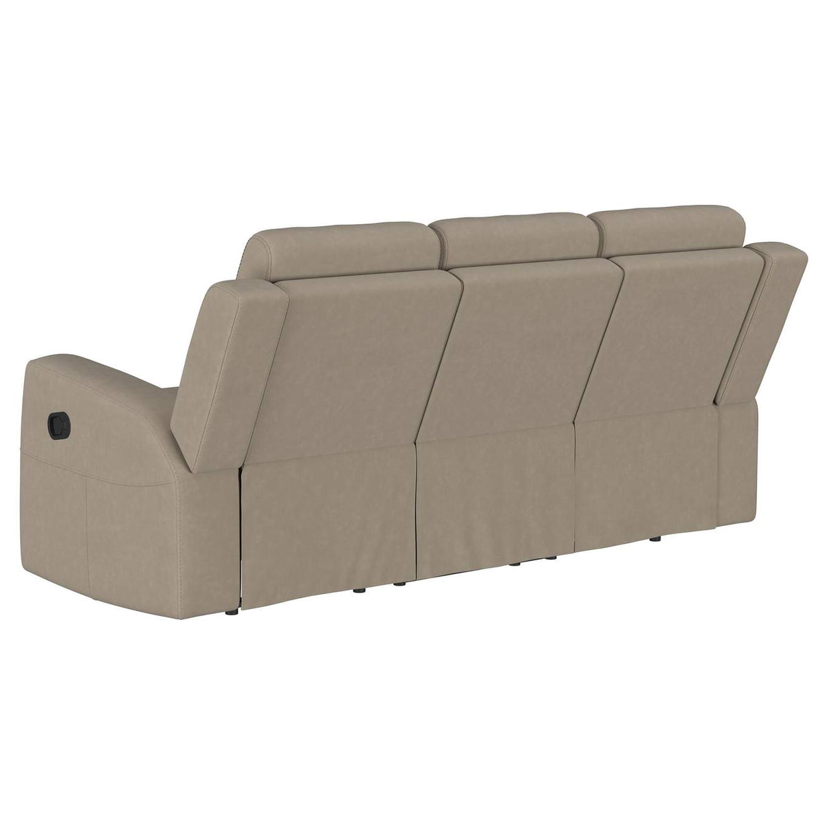 610281-S3 Brentwood 3-piece Upholstered Reclining Sofa Set Taupe
