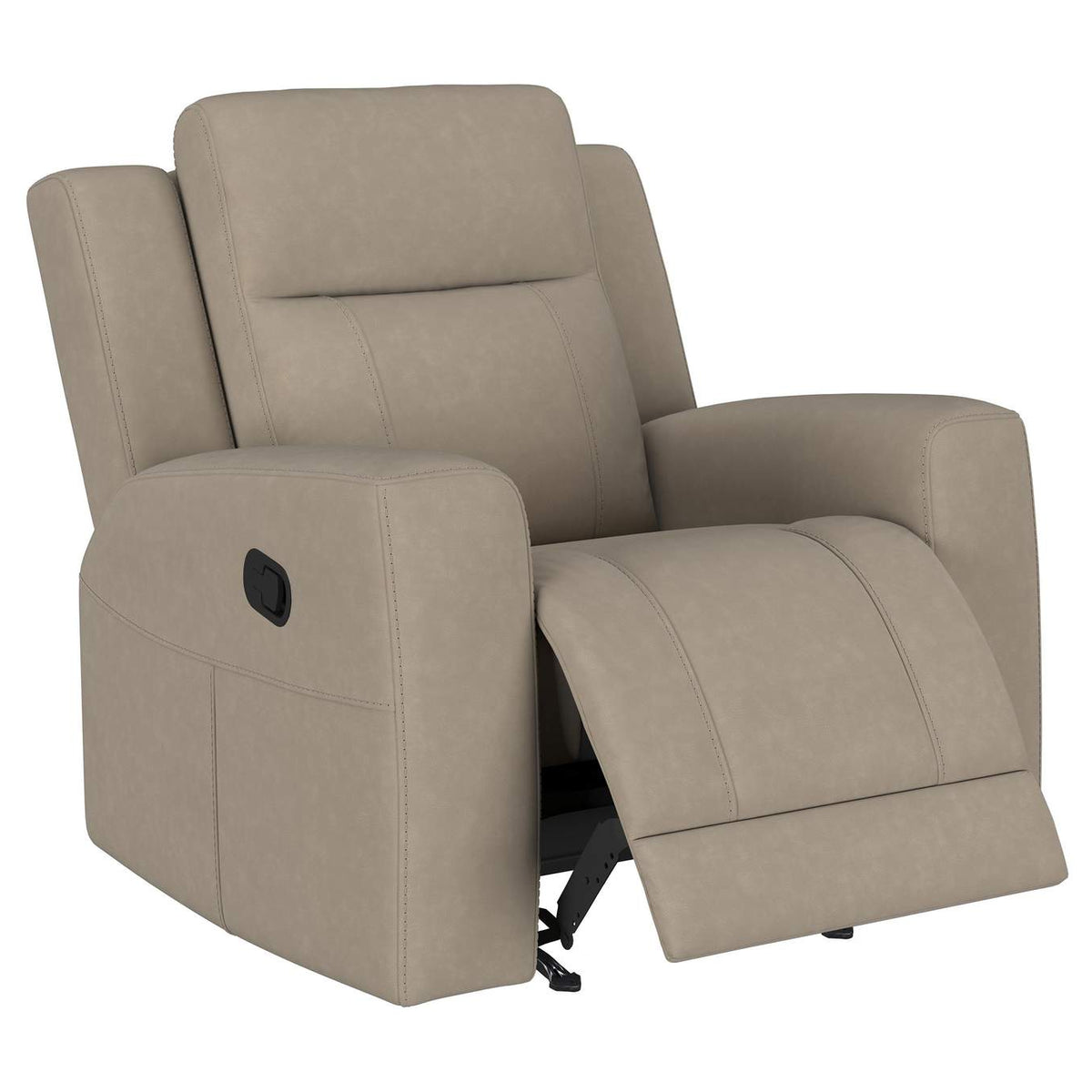 610281-S3 Brentwood 3-piece Upholstered Reclining Sofa Set Taupe