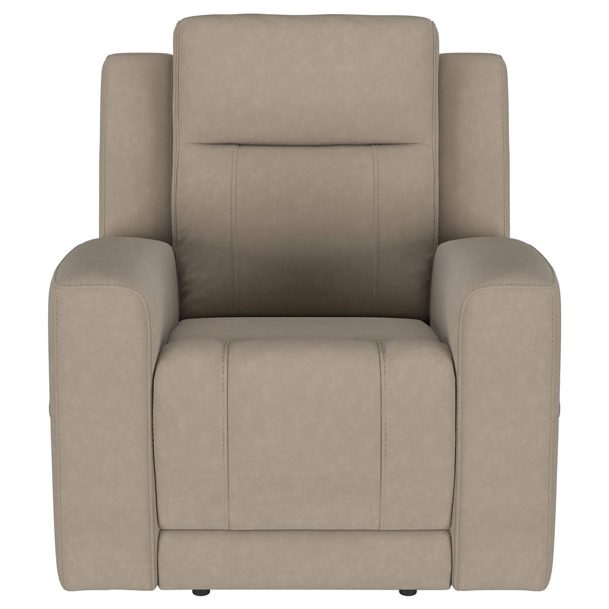 610281-S3 Brentwood 3-piece Upholstered Reclining Sofa Set Taupe