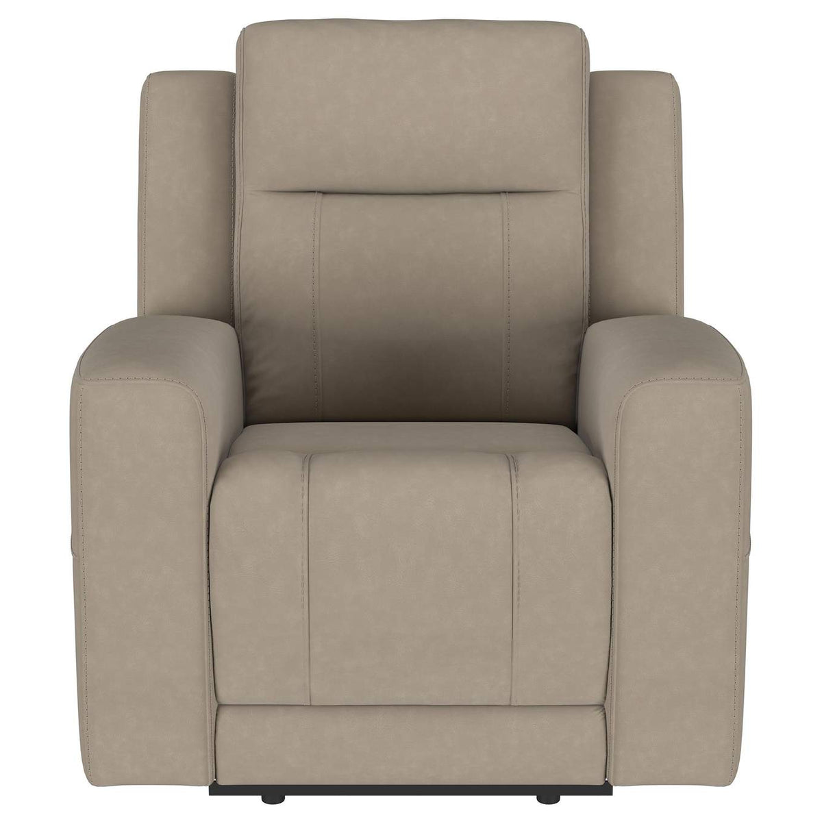610281-S3 Brentwood 3-piece Upholstered Reclining Sofa Set Taupe