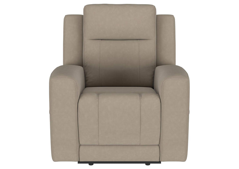 610281-S3 Brentwood 3-piece Upholstered Reclining Sofa Set Taupe