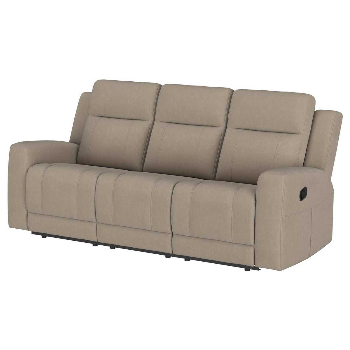 610281 Brentwood Upholstered Motion Reclining Sofa Taupe