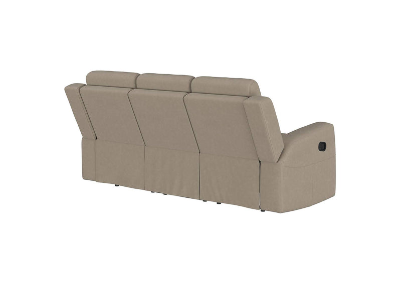 610281 Brentwood Upholstered Motion Reclining Sofa Taupe