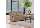 610282 Brentwood Upholstered Motion Reclining Loveseat Taupe