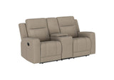 610282 Brentwood Upholstered Motion Reclining Loveseat Taupe