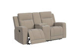610282 Brentwood Upholstered Motion Reclining Loveseat Taupe