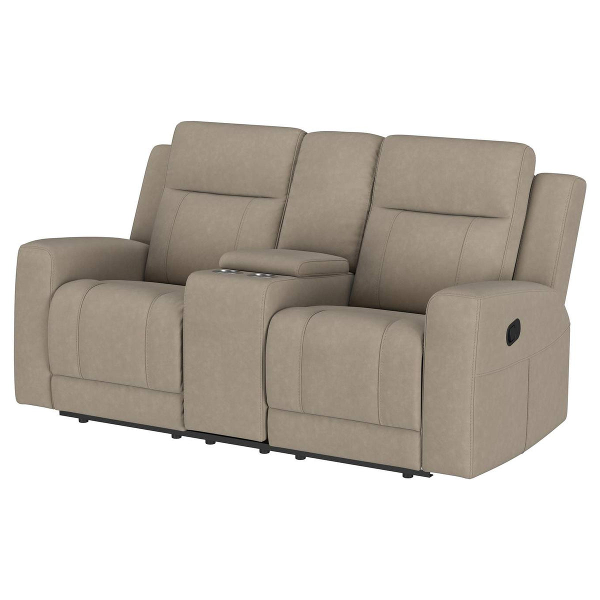 610282 Brentwood Upholstered Motion Reclining Loveseat Taupe