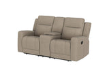 610282 Brentwood Upholstered Motion Reclining Loveseat Taupe