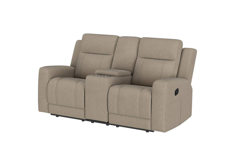 610282 Brentwood Upholstered Motion Reclining Loveseat Taupe
