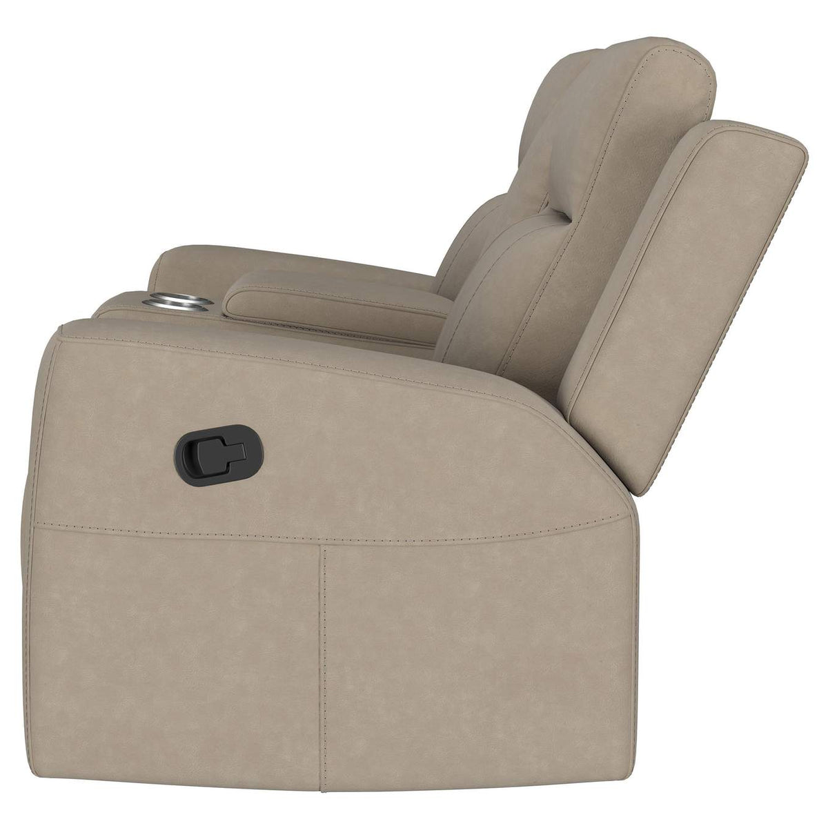 610282 Brentwood Upholstered Motion Reclining Loveseat Taupe